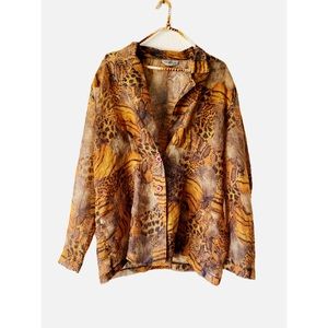 VINTAGE Sheer Animal Print Blazer